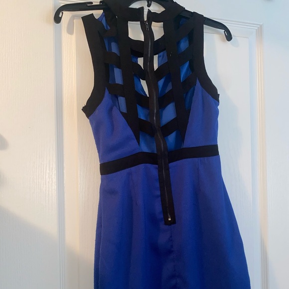 Navy Blue and Black Party Dress - Picture 4 of 6